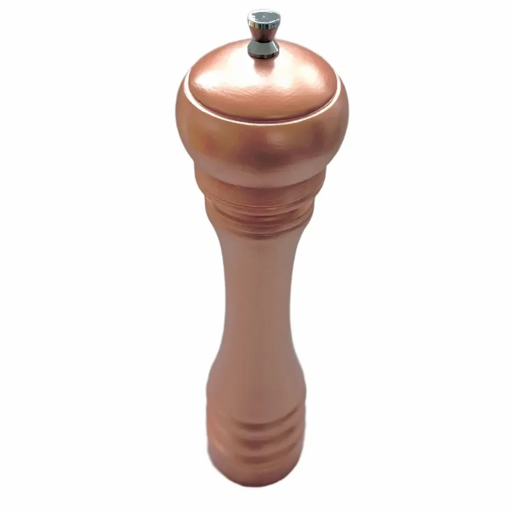 Large Upcycled Solid Wood Salt/ Pepper Grinder/Mill Rose Gold Tall Hans Painted